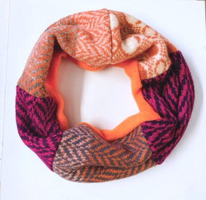 Berry Mix with Orange Fleece Neckwarmer