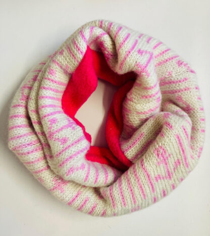 Pink Anchor Neckwarmer with Pink Fleece Lining